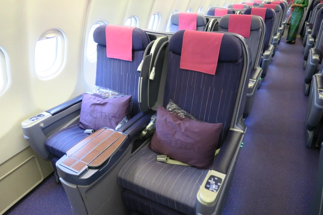 a row of seats on an airplane