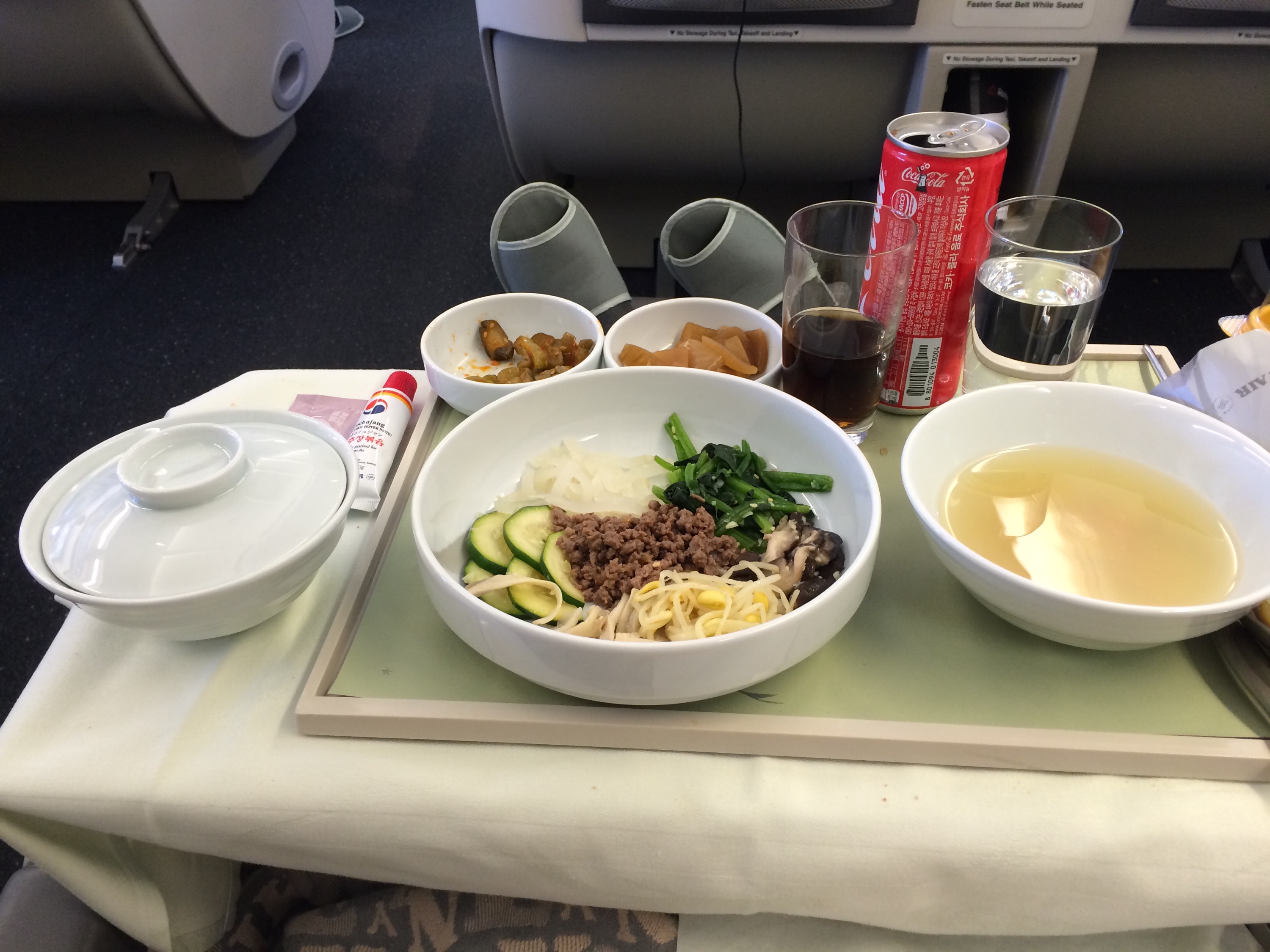 a bowl of food on a tray