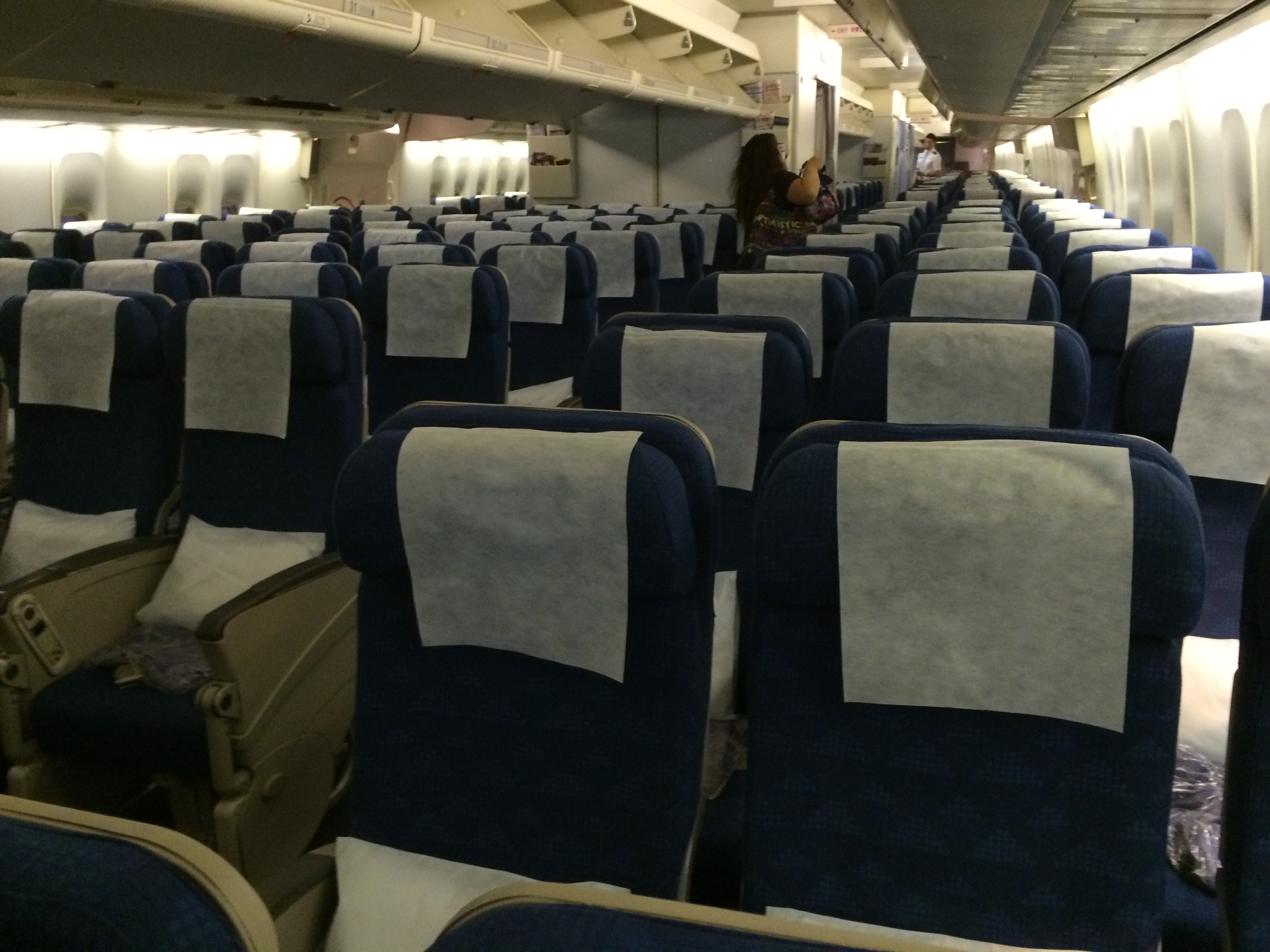 a row of seats on an airplane