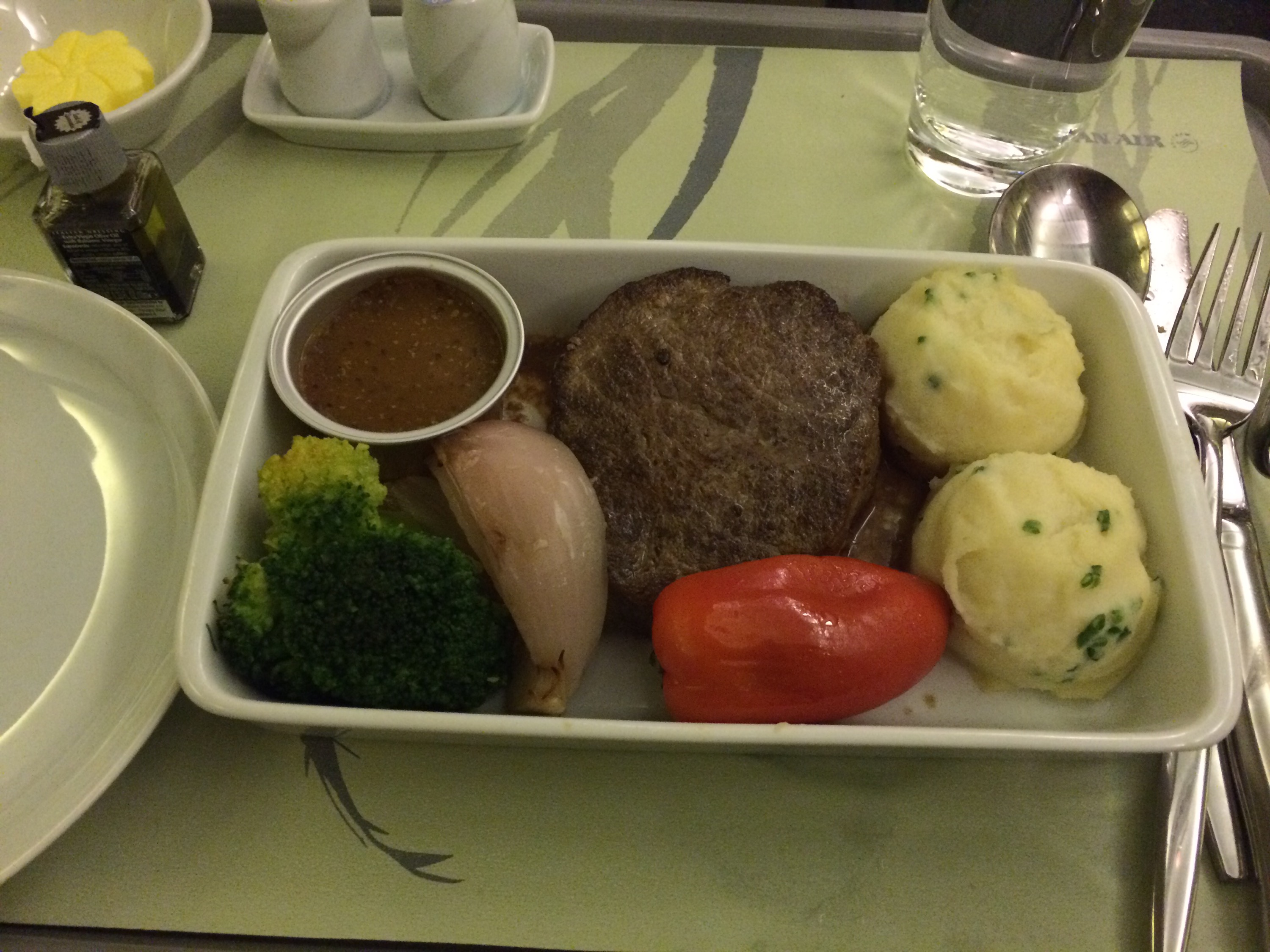 a tray of food on a table