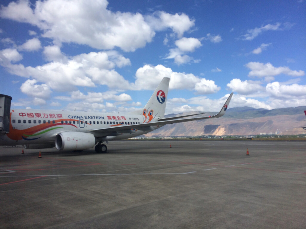 an airplane on the runway