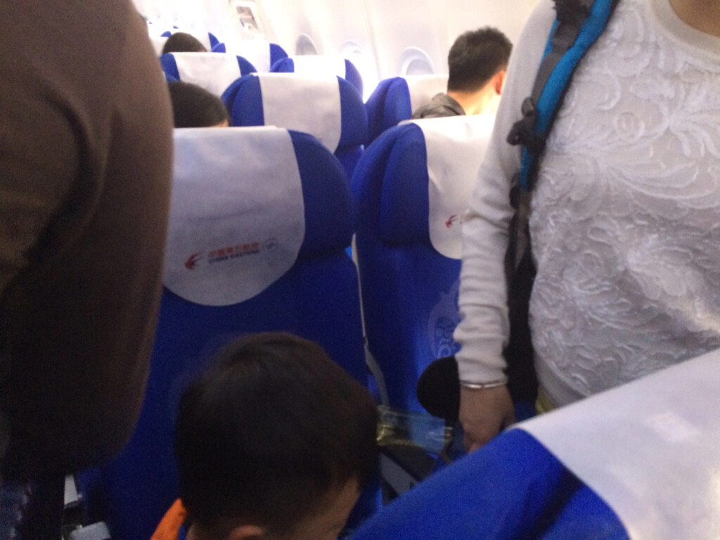 a group of people on an airplane