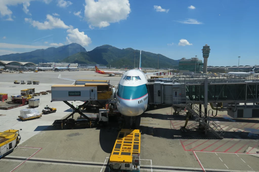 an airplane at an airport