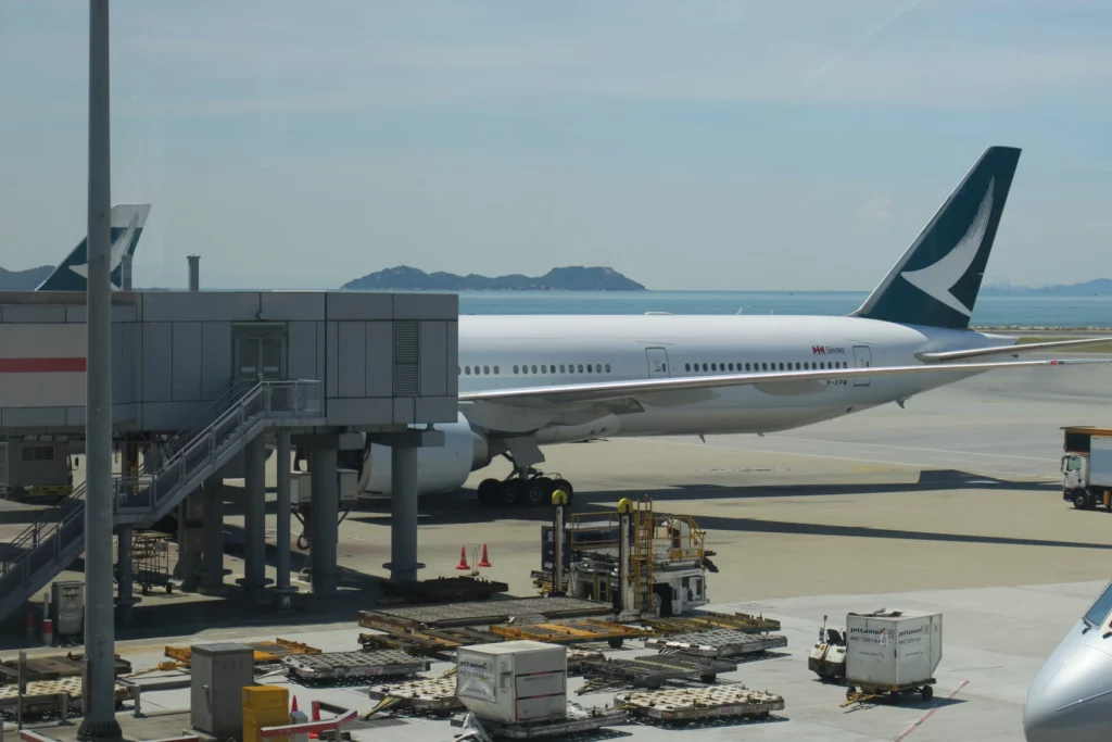 an airplane on the runway