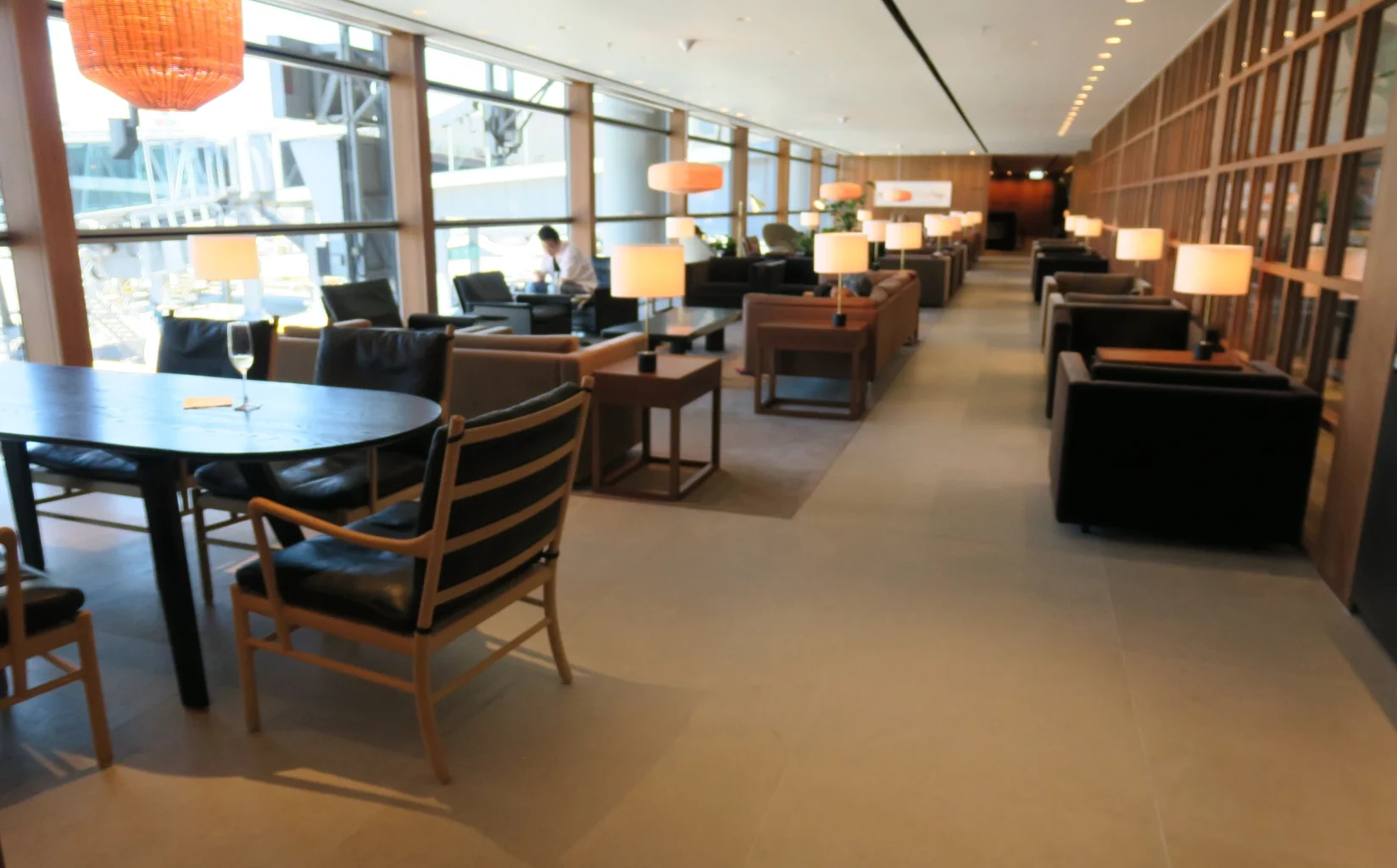 a room with tables and chairs