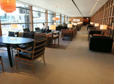 a room with tables and chairs