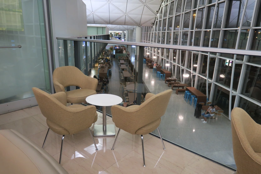 a room with chairs and tables