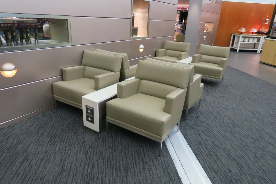 a group of chairs in a room