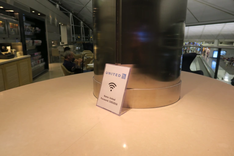 a sign on a table