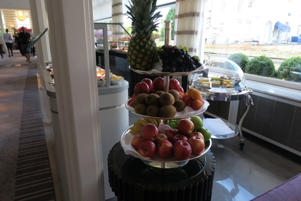 a tray of fruit on a table