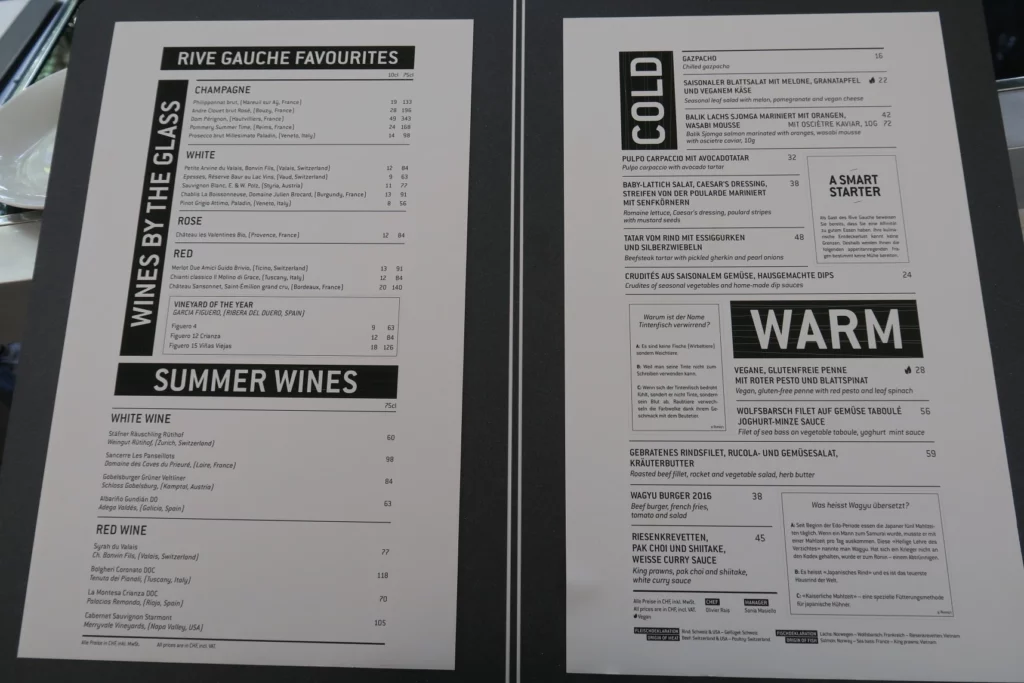 a close up of a menu