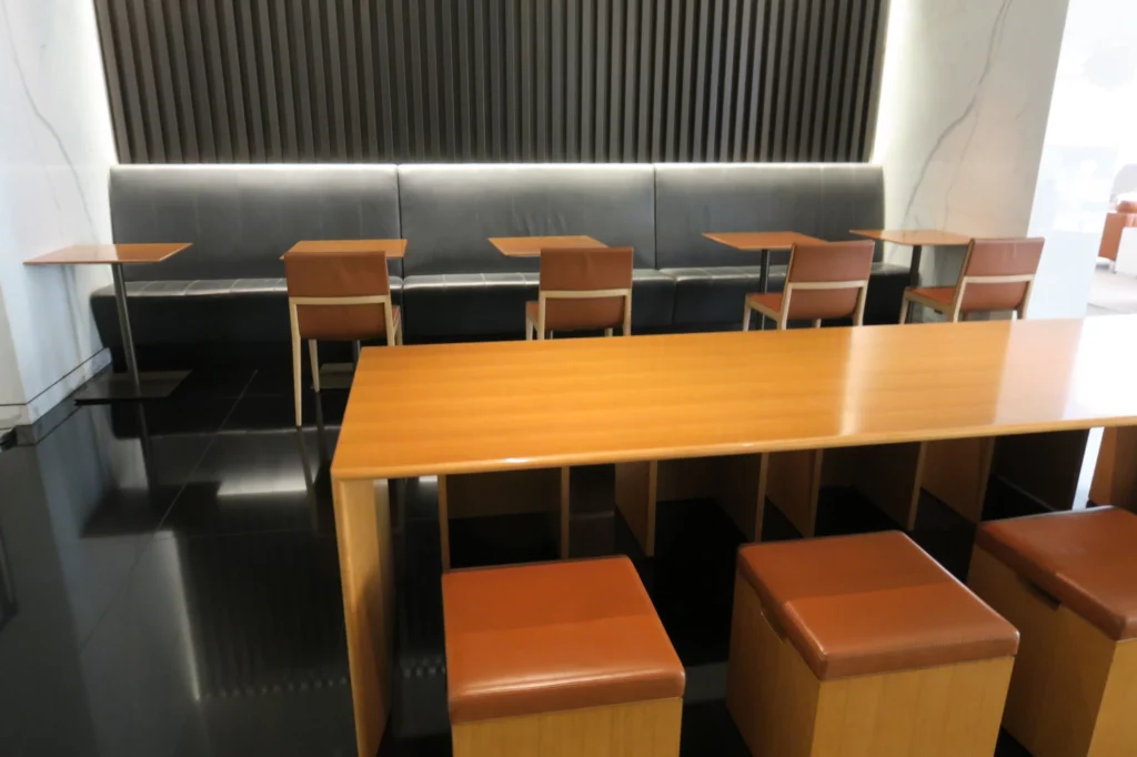 a table and chairs in a room