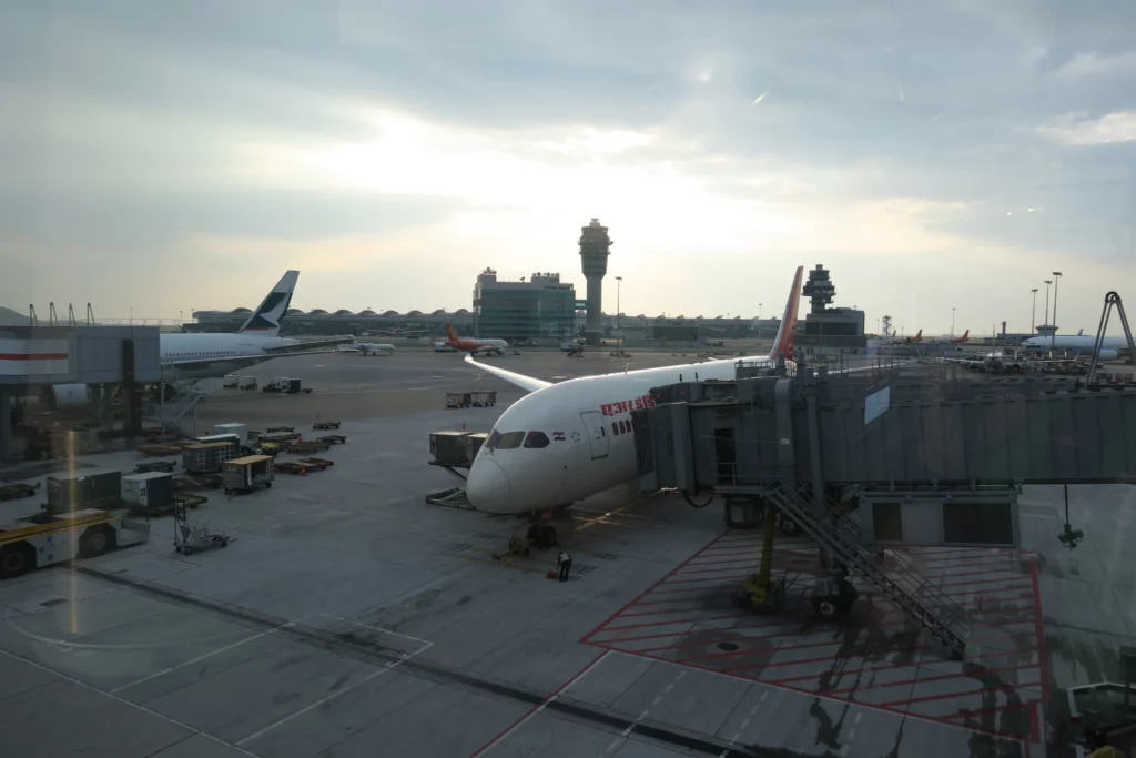 an airplane at an airport