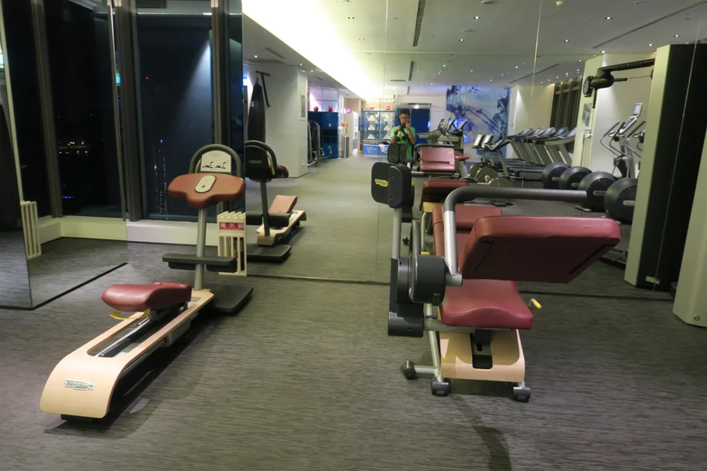 a gym with exercise equipment