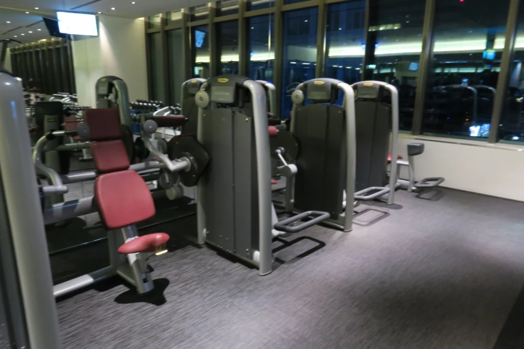 a gym with exercise equipment