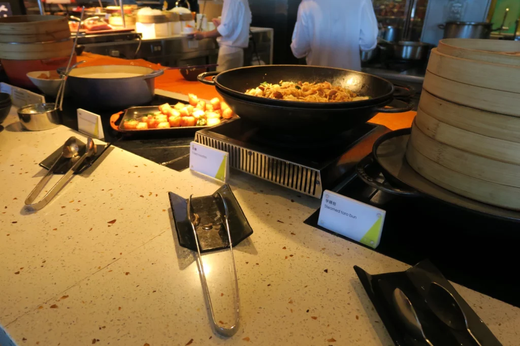 a pan of food on a counter