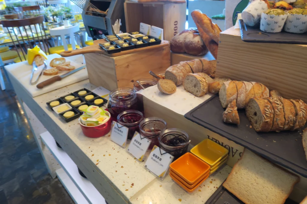 a table with food on it