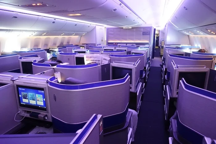 an airplane with rows of seats