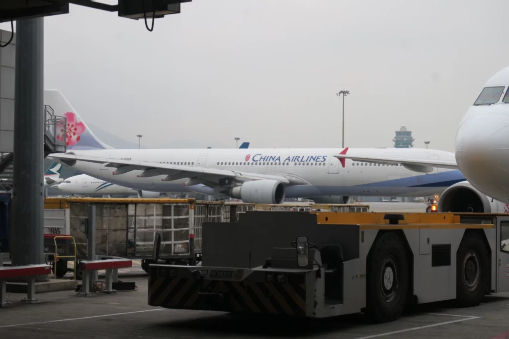 a large airplane parked at an airport