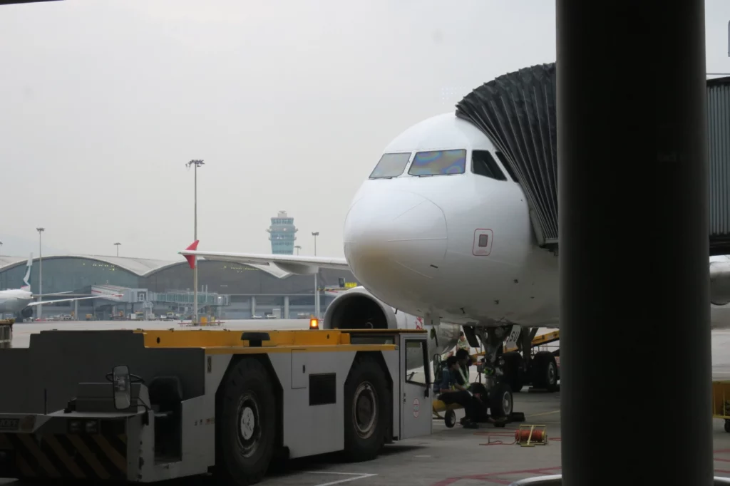 a plane at an airport