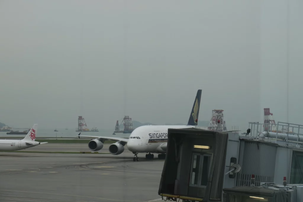 an airplane on the runway