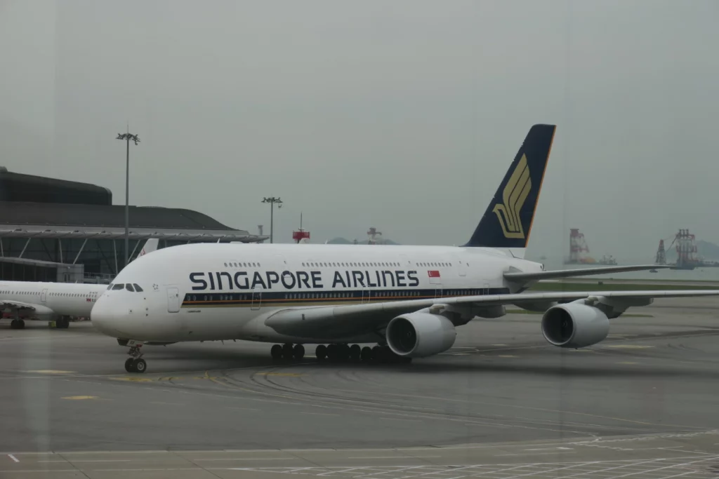 a large airplane on a runway