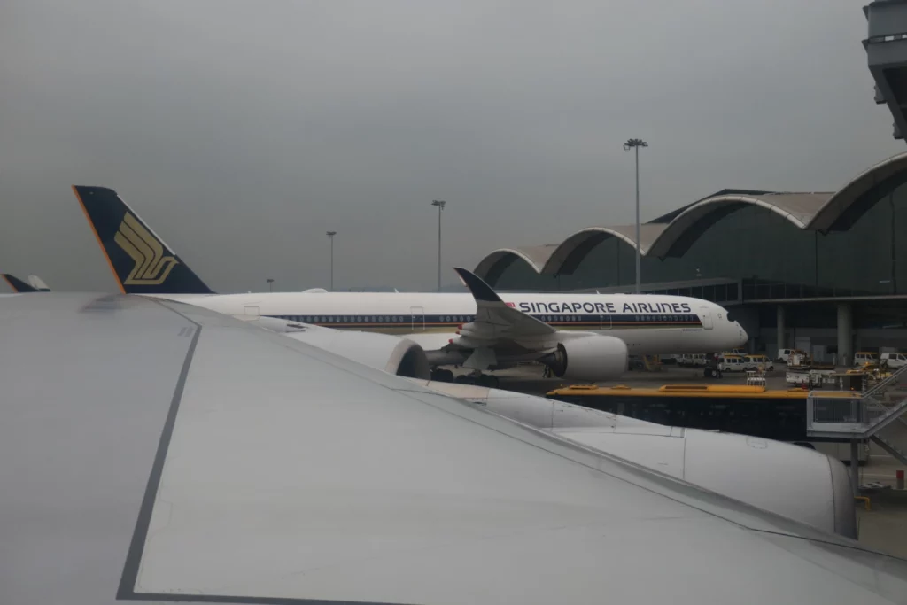 a plane parked at an airport