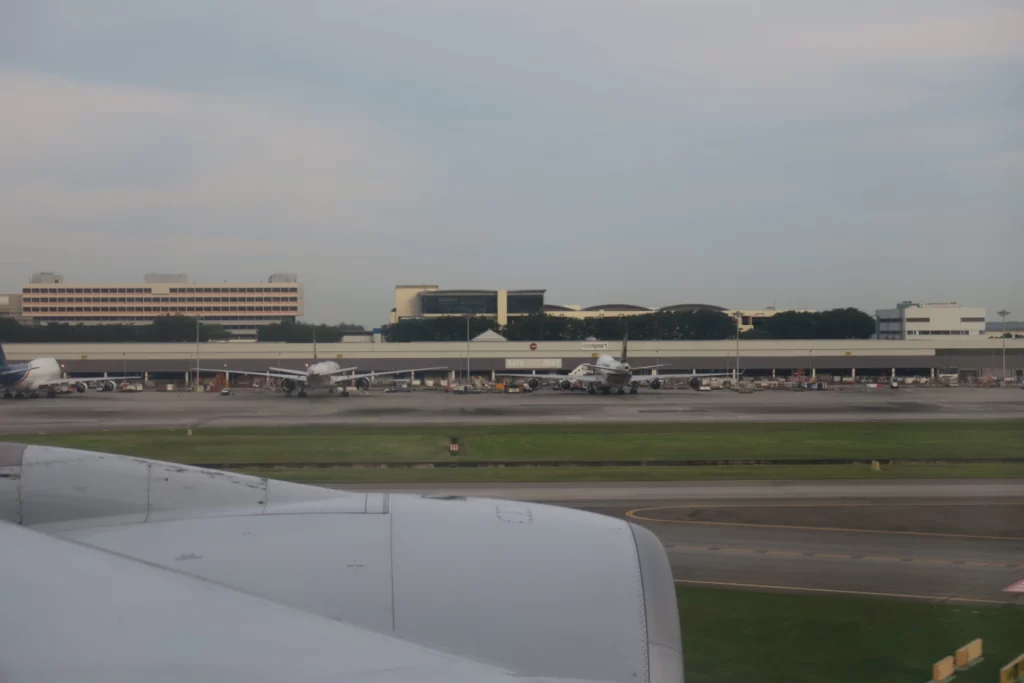 an airplane on the runway