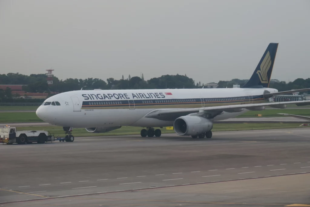 a large airplane on a runway