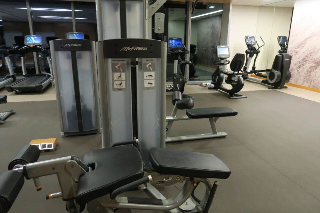 a gym with exercise equipment