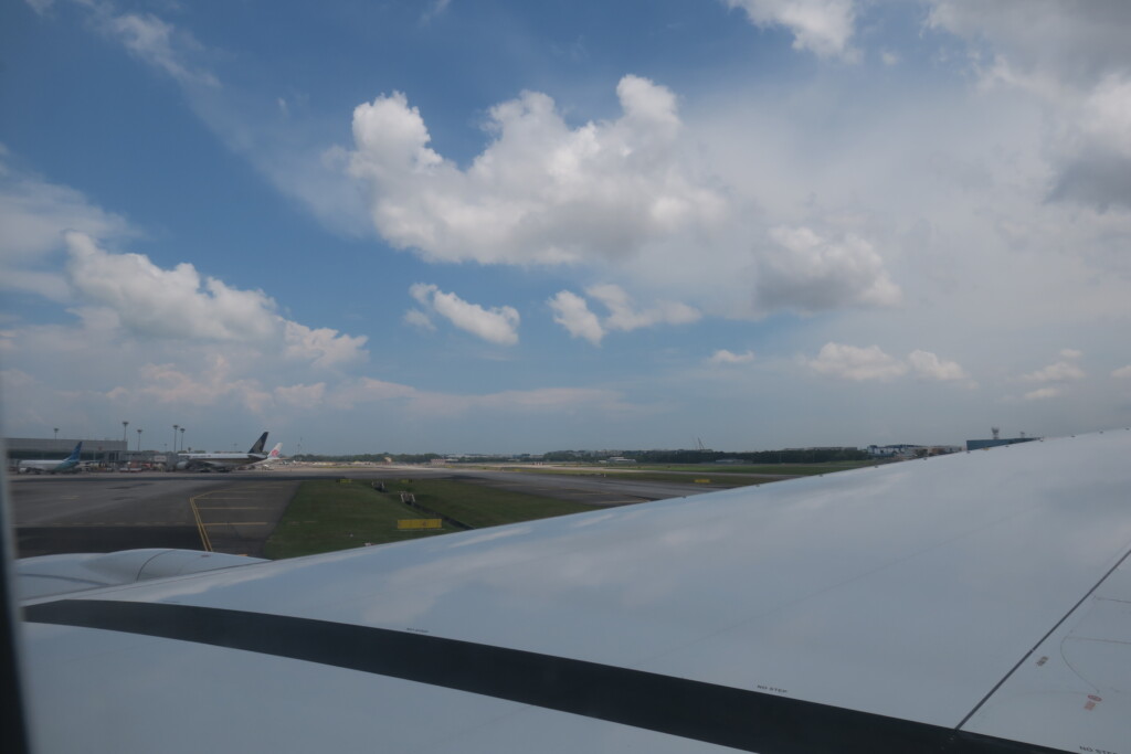 an airplane on the runway