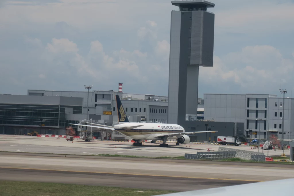 an airplane on the runway