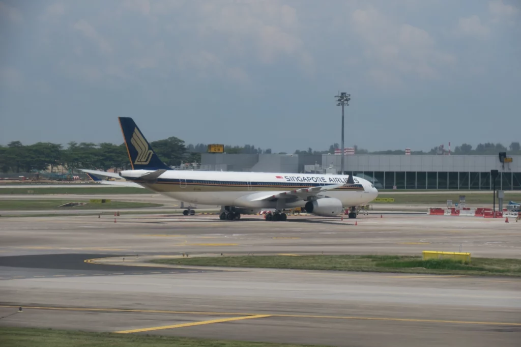 a large airplane on a runway