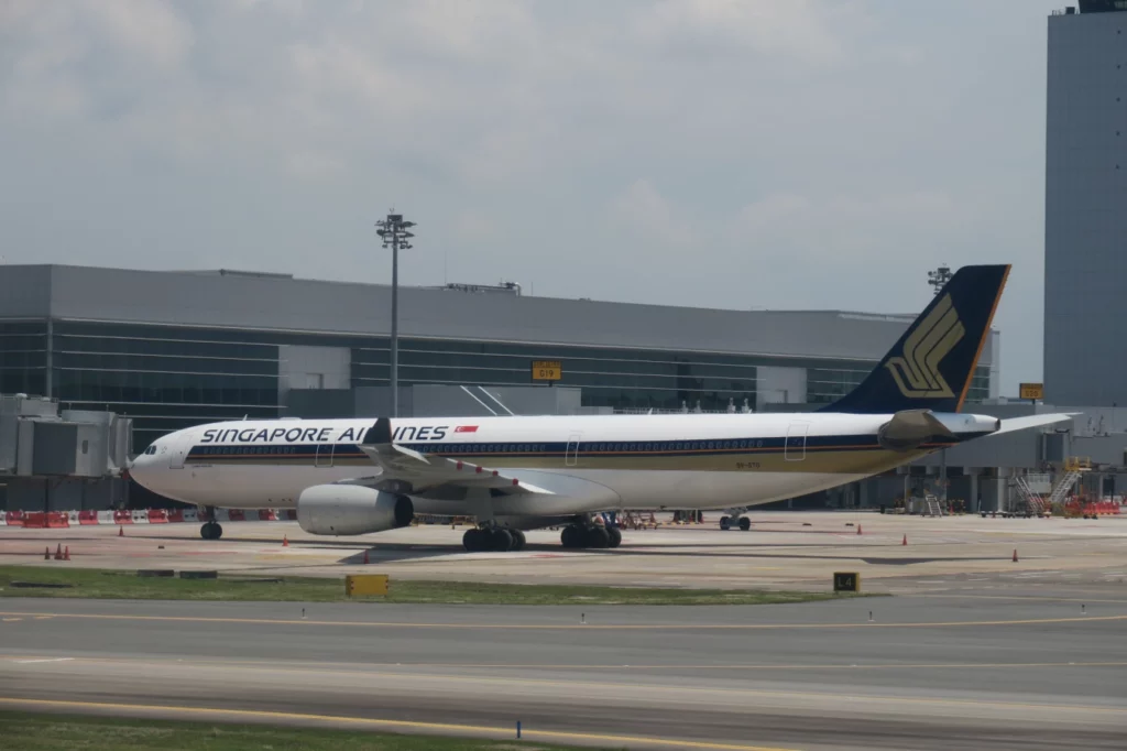 a large airplane on the runway