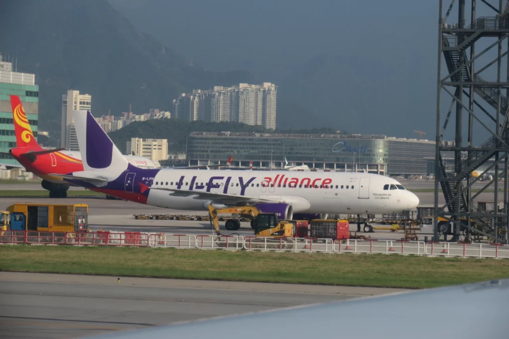 a plane on the runway