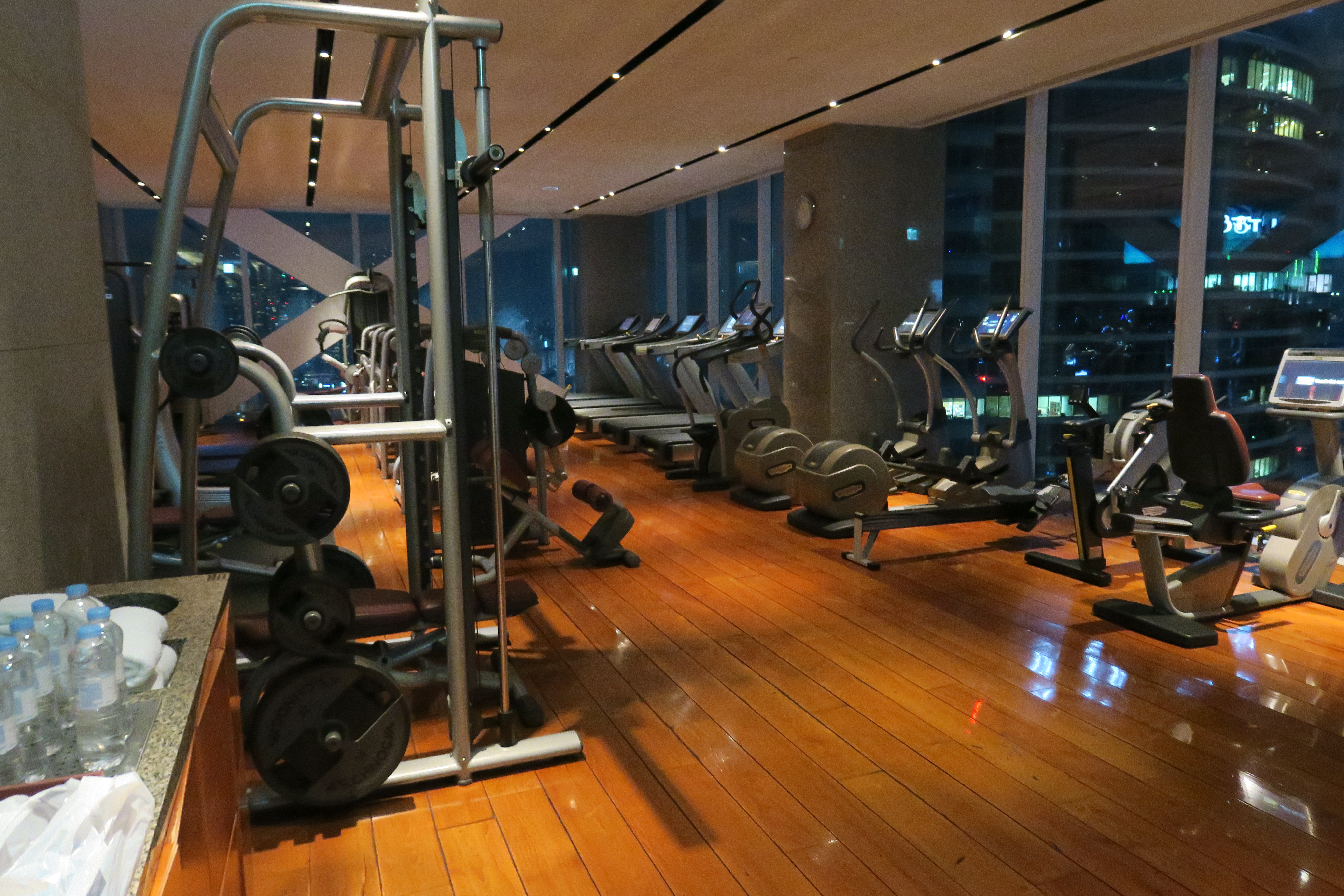 a gym with exercise equipment