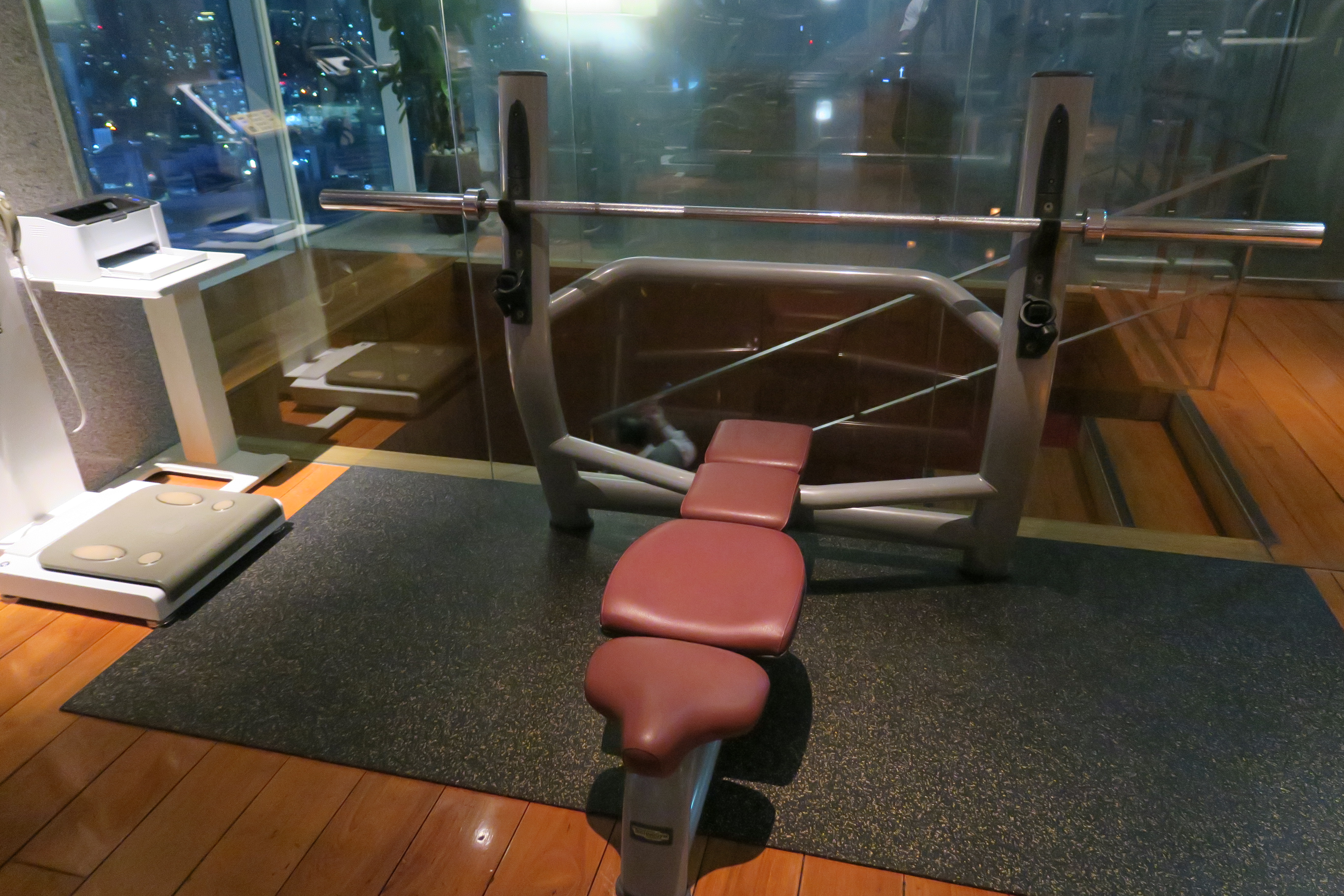 a gym equipment in a room