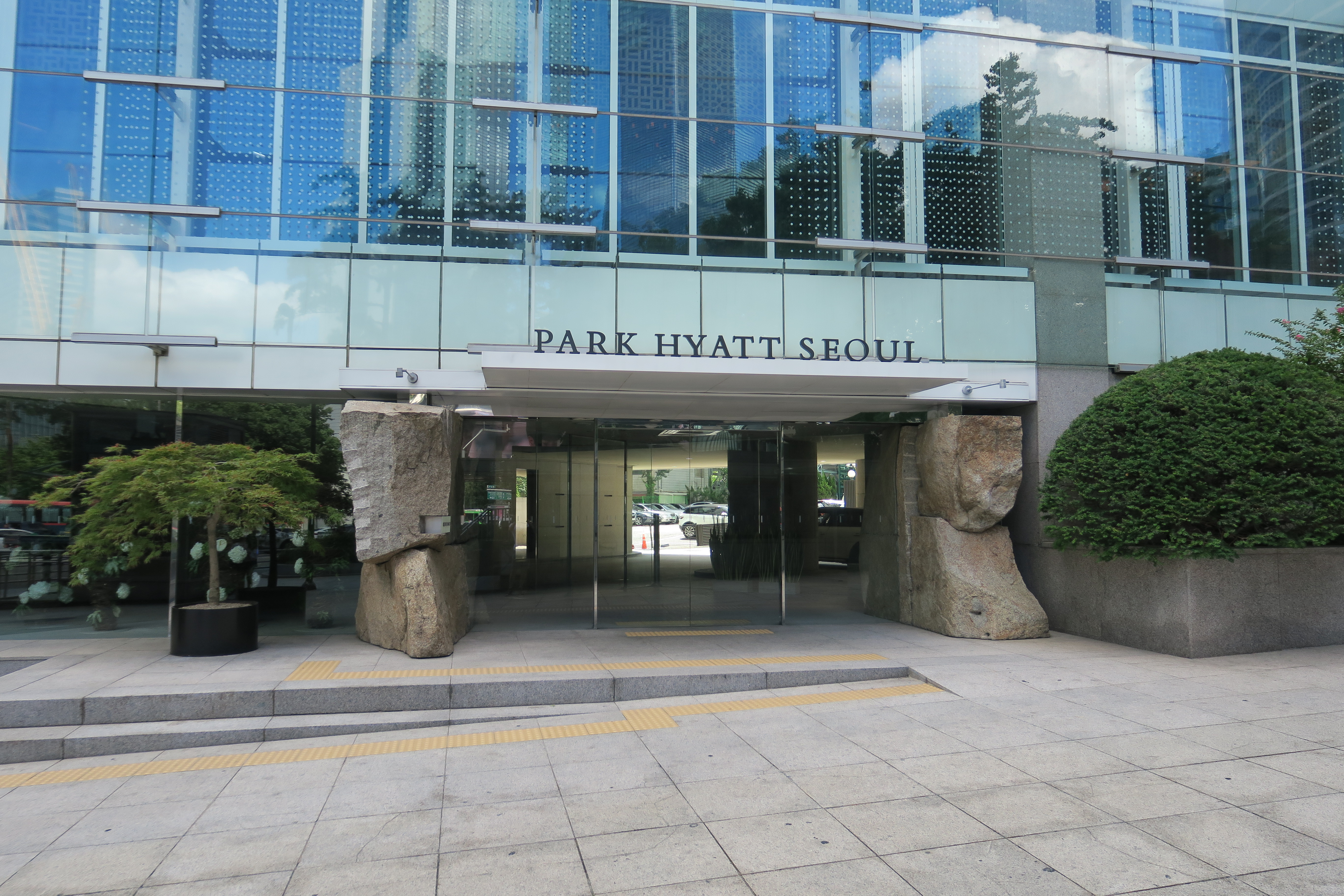 a building with a glass entrance