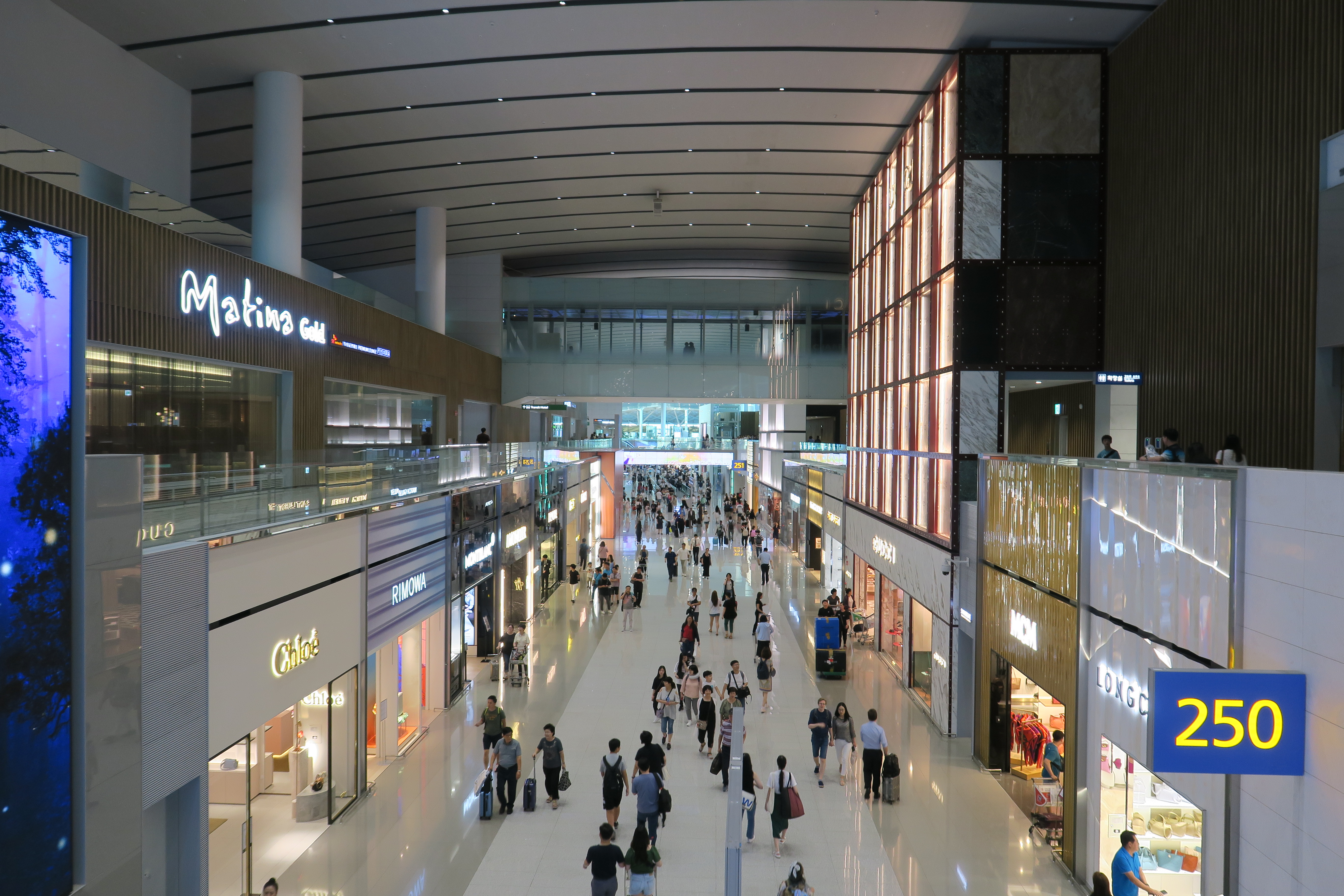 a group of people in a mall