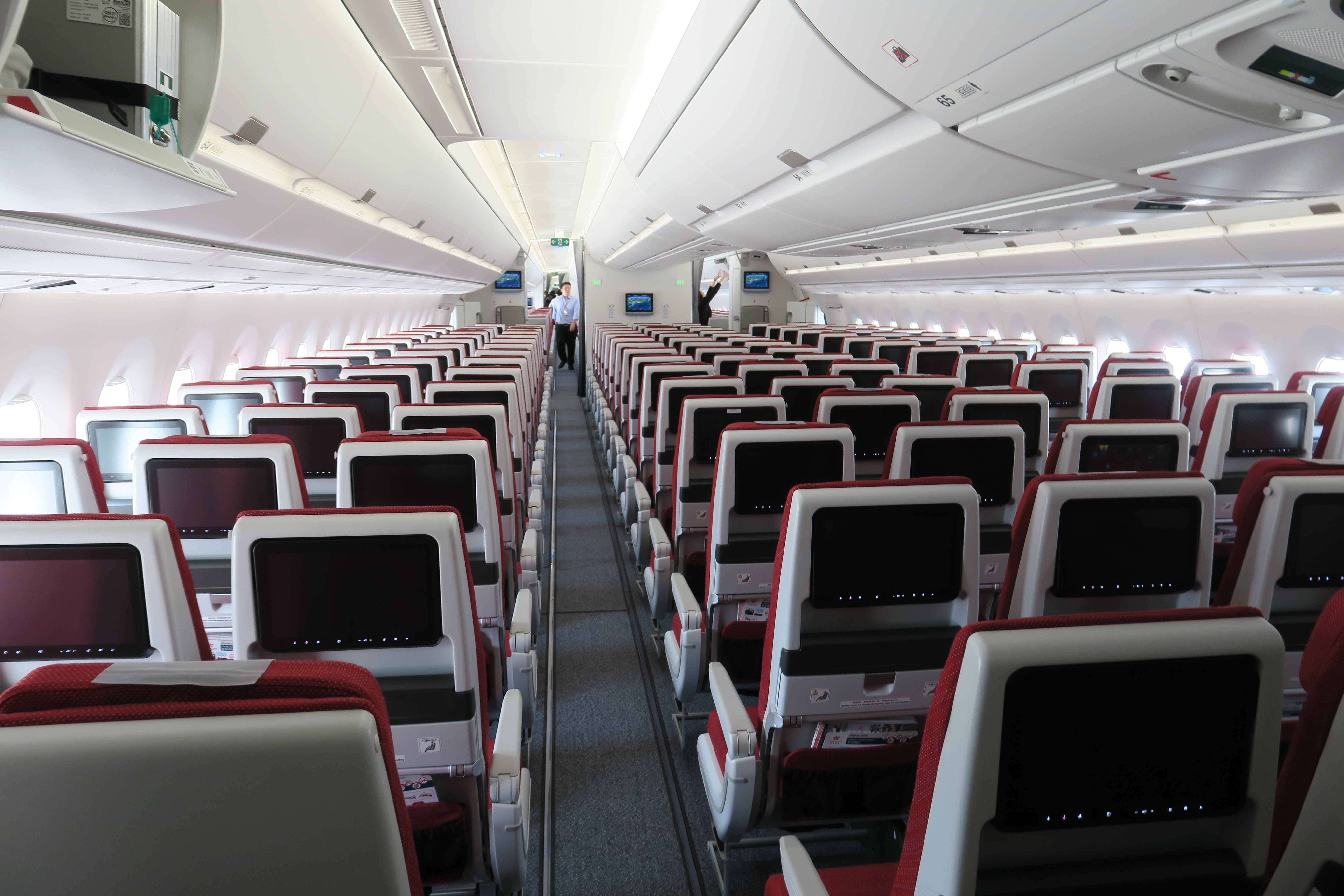 an airplane with rows of seats