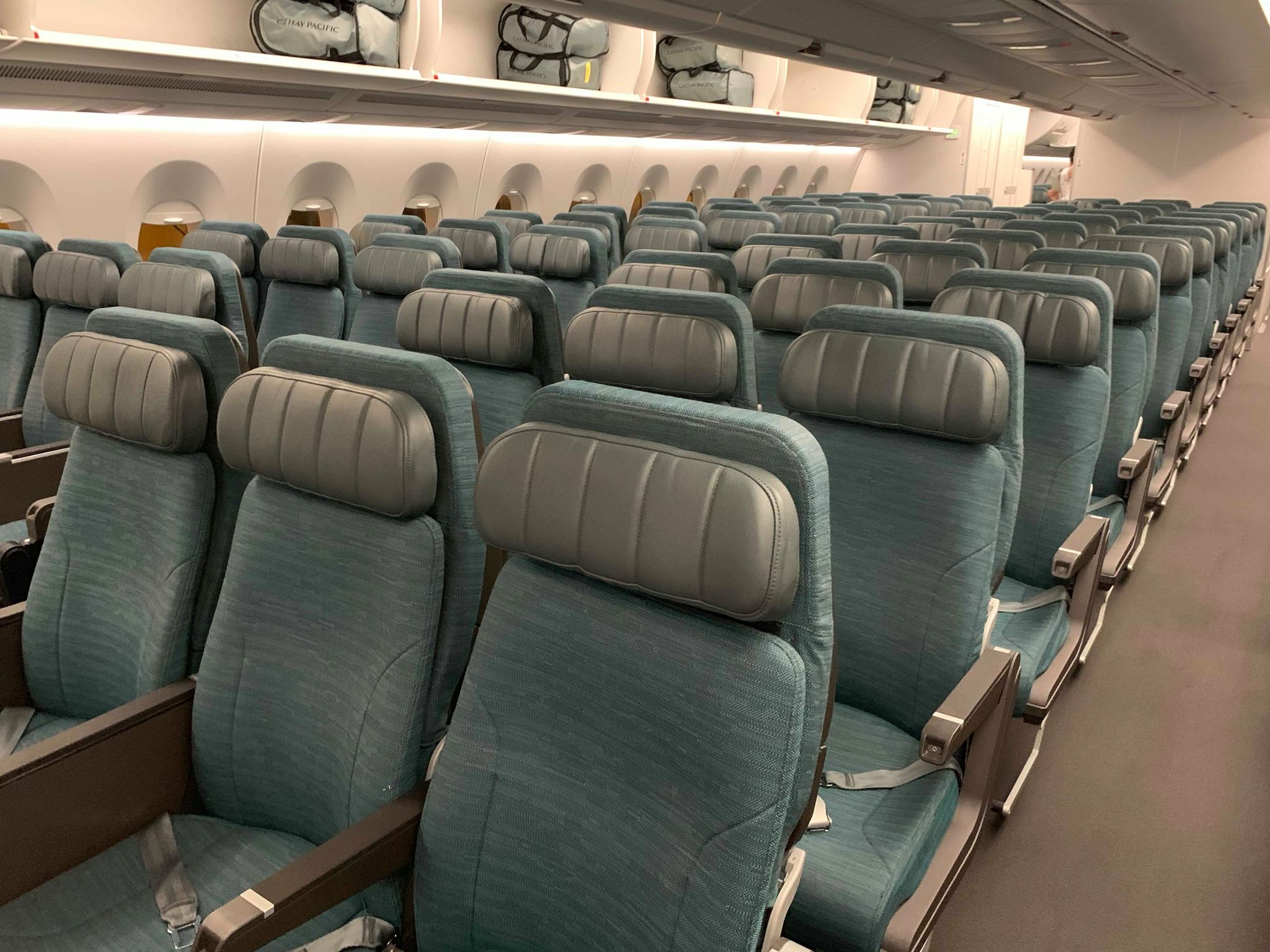 a row of seats in an airplane