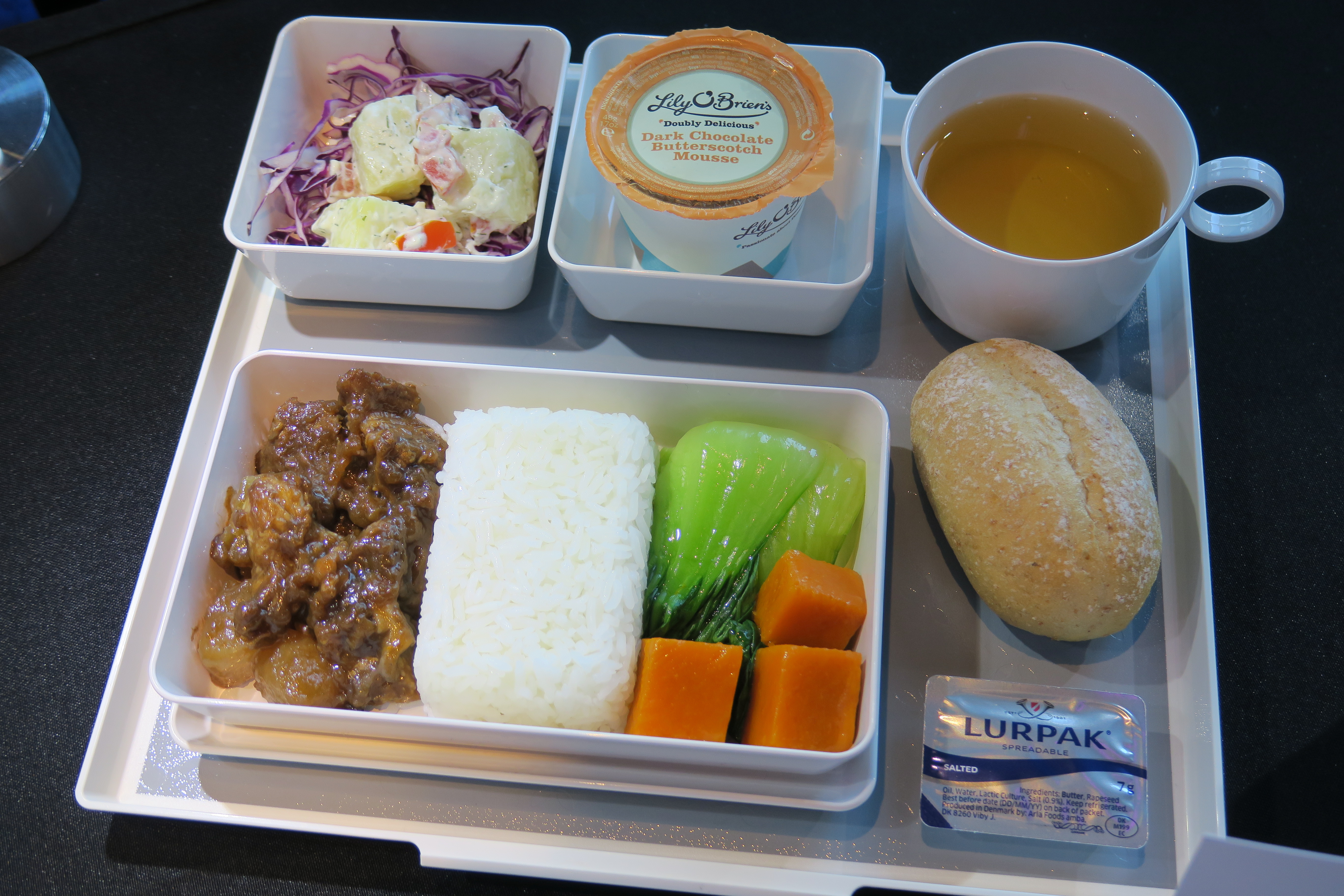 a tray of food on a table