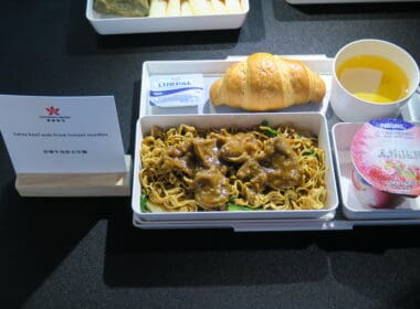 a tray of food on a table