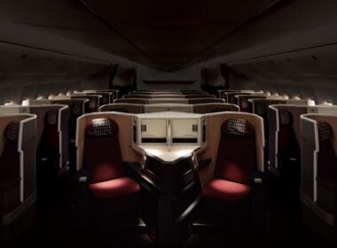 a row of seats in an airplane