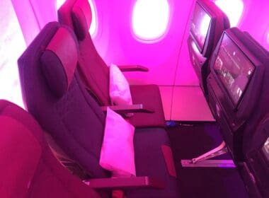 a seat in an airplane