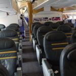 a row of seats in an airplane