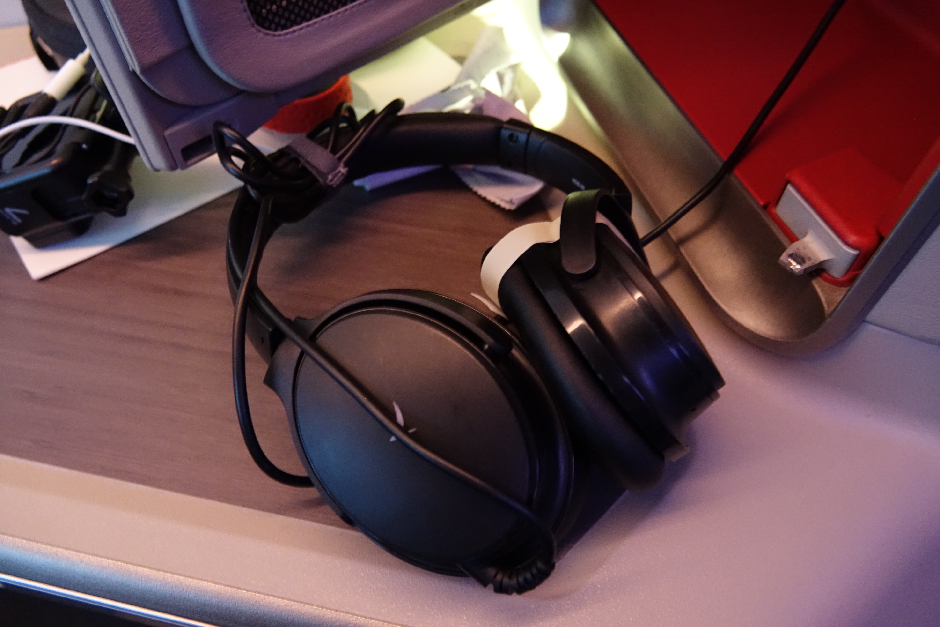 a pair of headphones on a desk