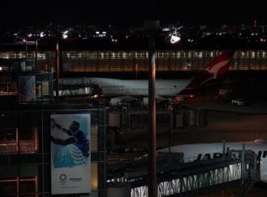 an airplane at an airport