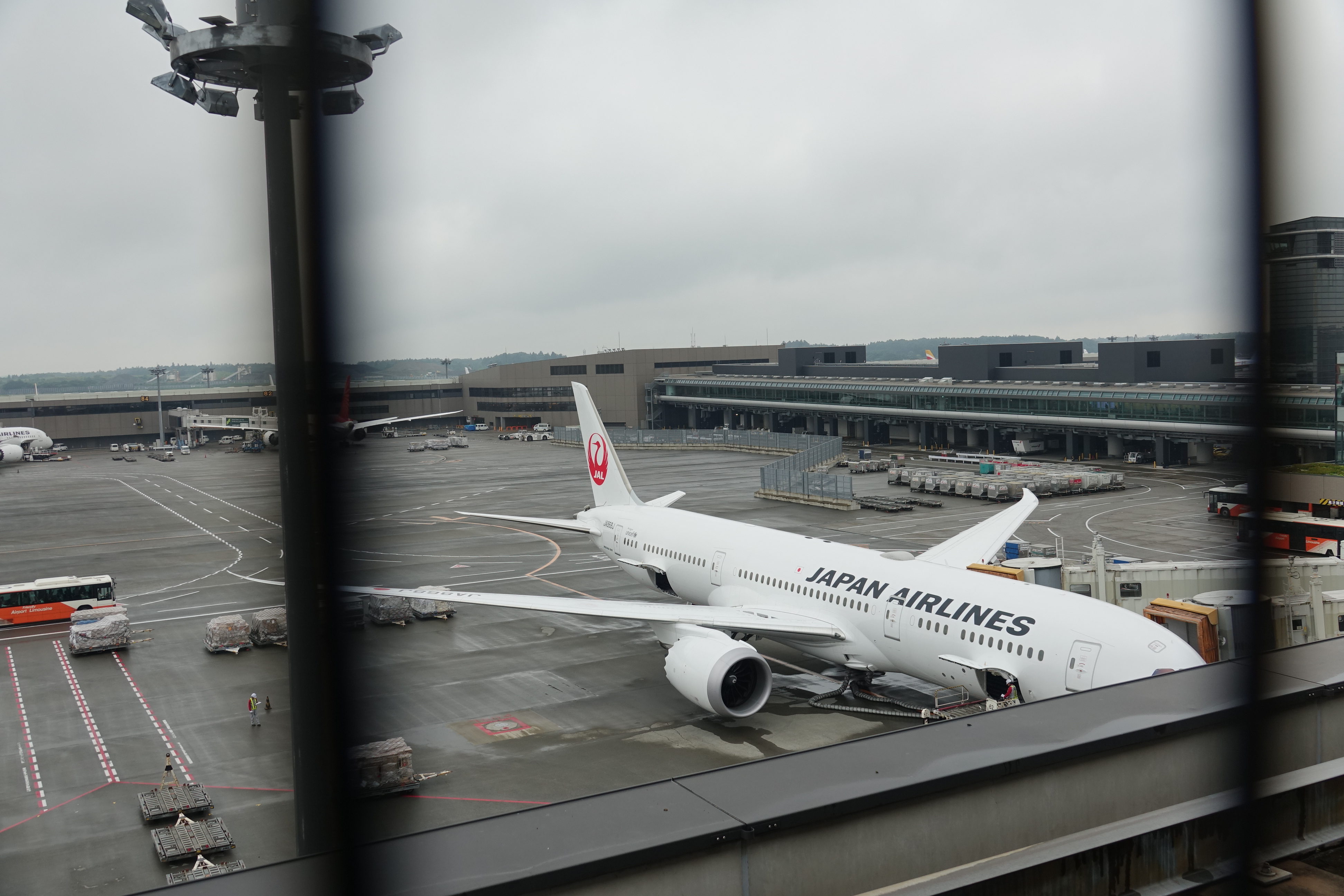 an airplane parked at an airport