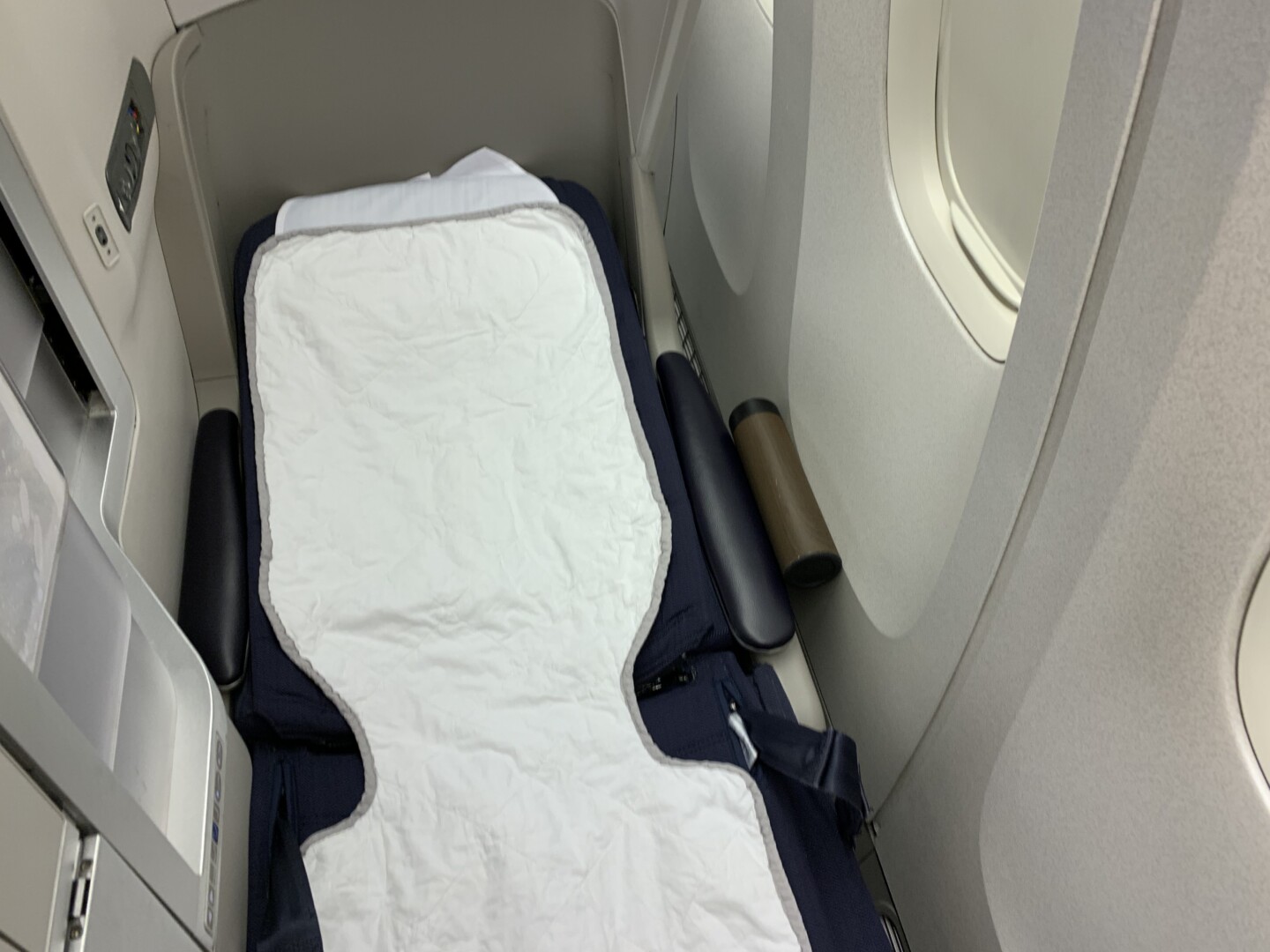 a bed in a plane